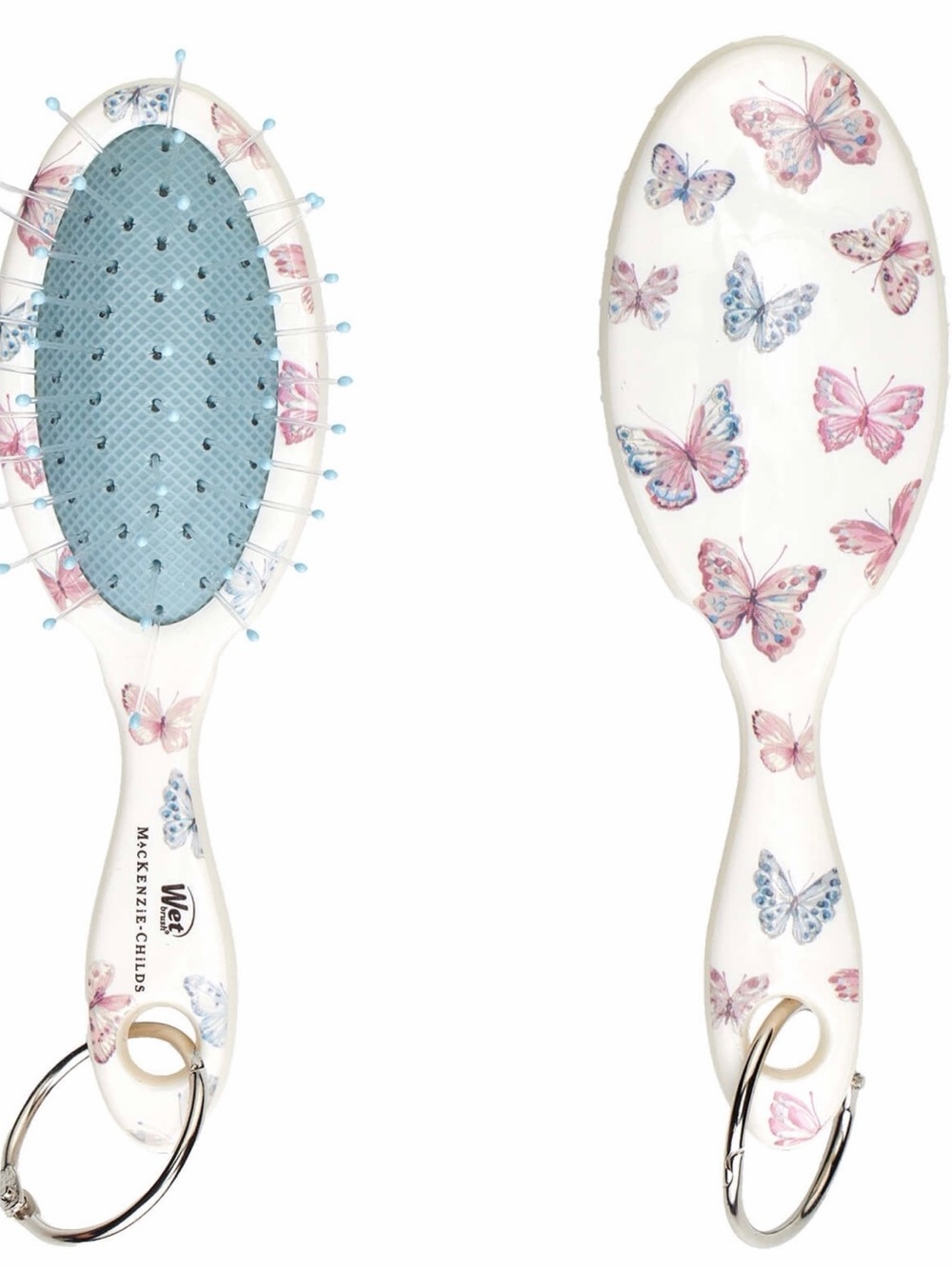 MacKenzie Childs x Wet Brush 🦋 Butterfly Hill Keychain Detangler Hair Brush NEW